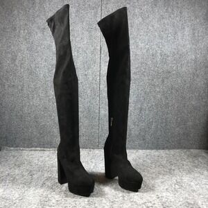 Guess Black Faux‎ Suede Platform Boots Womens 6.5 OTK Heels